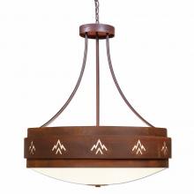  A42702FC-02 - Northridge Chandelier Large - Deception Pass - Frosted Glass Bowl - Rust Patina Finish