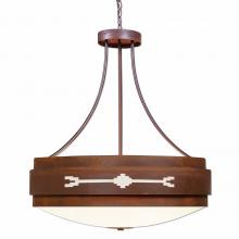  A42785FC-02 - Northridge Chandelier Large - Del Rio - Frosted Glass Bowl - Rust Patina Finish