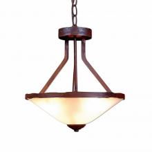  A44301-02 - Wisley Foyer Chandelier - Rustic Plain - Frosted Glass Bowl - Rust Patina Finish