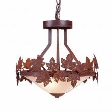  A44305-02 - Wisley Foyer Chandelier - Maple Leaf - Frosted Glass Bowl - Rust Patina Finish