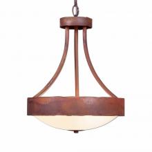  A44401-02 - Ridgemont Foyer Chandelier Medium - Rustic Plain - Frosted Glass Bowl - Rust Patina Finish