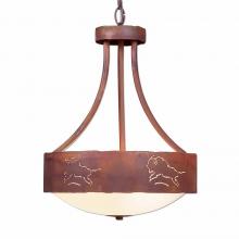  A44439-02 - Ridgemont Foyer Chandelier Medium - Bison - Frosted Glass Bowl - Rust Patina Finish