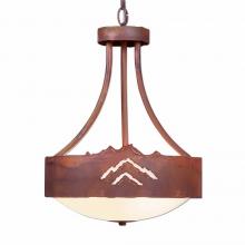  A44441-02 - Ridgemont Foyer Chandelier Medium - Mountain - Frosted Glass Bowl - Rust Patina Finish