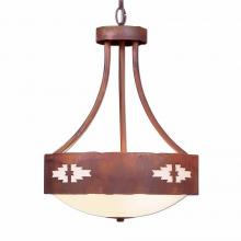  A44484-02 - Ridgemont Foyer Chandelier Medium - Pueblo - Frosted Glass Bowl - Rust Patina Finish