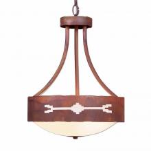  A44485-02 - Ridgemont Foyer Chandelier Medium - Del Rio - Frosted Glass Bowl - Rust Patina Finish