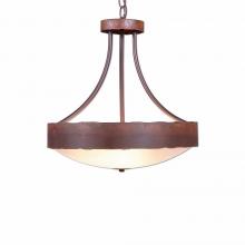  A44601FC-HR-02 - Ridgemont Foyer Chandelier Large Short - Bowl Bottom - Rustic Plain - Frosted Glass Bowl