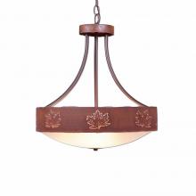  A44606FC-HR-02 - Ridgemont Foyer Chandelier Large Short - Bowl Bottom - Maple Cutout - Frosted Glass Bowl