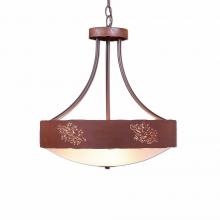  A44648FC-HR-02 - Ridgemont Foyer Chandelier Large Short - Bowl Bottom - Cedar Bough Cutout - Frosted Glass Bowl