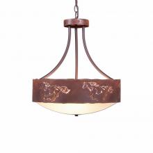  A44659FC-HR-02 - Ridgemont Foyer Chandelier Large Short - Bowl Bottom - Horse Cutout - Frosted Glass Bowl