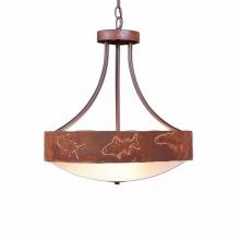  A44662FC-HR-02 - Ridgemont Foyer Chandelier Large Short - Bowl Bottom - Fish Cutout - Frosted Glass Bowl