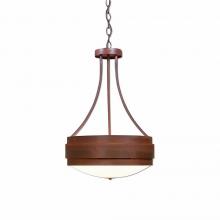  A44901FC-02 - Northridge Foyer Chandelier Large - Rustic Plain - Frosted Glass Bowl - Rust Patina Finish