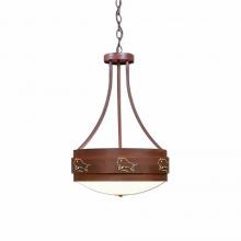  A44939FC-02 - Northridge Foyer Chandelier Large - Bison - Frosted Glass Bowl - Rust Patina Finish