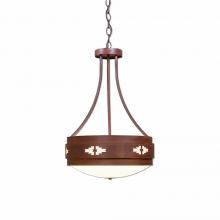  A44984FC-02 - Northridge Foyer Chandelier Large - Pueblo - Frosted Glass Bowl - Rust Patina Finish