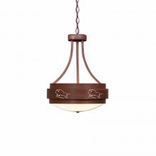  A45039FC-02 - Northridge Foyer Chandelier Small - Bison - Frosted Glass Bowl - Rust Patina Finish