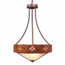  A45102AL-HR-02 - Ridgemont Foyer Chandelier Large Tall - Shade Bottom - Deception Pass - Almond Mica Shade