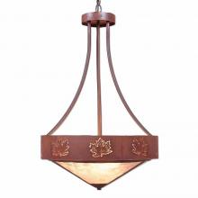  A45106AL-HR-02 - Ridgemont Foyer Chandelier Large Tall - Shade Bottom - Maple Cutout - Almond Mica Shade