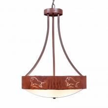  A45139FC-HR-02 - Ridgemont Foyer Chandelier Large Tall - Bowl Bottom - Bison - Frosted Glass Bowl