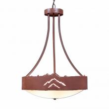  A45141FC-HR-02 - Ridgemont Foyer Chandelier Large Tall - Bowl Bottom - Mountain - Frosted Glass Bowl