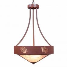  A45148AL-HR-02 - Ridgemont Foyer Chandelier Large Tall - Shade Bottom - Cedar Bough Cutout - Almond Mica Shade