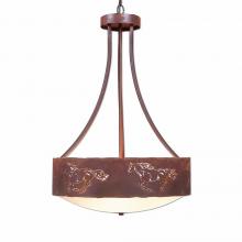  A45159FC-HR-02 - Ridgemont Foyer Chandelier Large Tall - Bowl Bottom - Horse Cutout - Frosted Glass Bowl