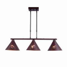  A45245-27 - Canyon Island Billiard Light Small - Mountain-Pine Tree Cutouts - Rustic Brown Finish