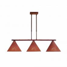  A45345-02 - Canyon Island Billiard Light Large - Mountain-Pine Tree Cutouts - Rust Patina Finish