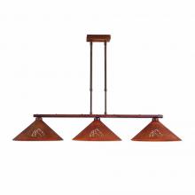  A45545-02 - Canyon Island Billiard Light Shallow - Mountain-Pine Tree Cutouts - Rust Patina Finish