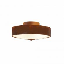  A47101FC-02 - Ridgewood Close-to-Ceiling Small - Rustic Plain - Frosted Glass Bowl - Rust Patina Finish