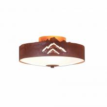  A47141FC-02 - Ridgewood Close-to-Ceiling Small - Mountain - Frosted Glass Bowl - Rust Patina Finish