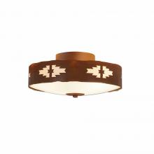  A47184FC-02 - Ridgewood Close-to-Ceiling Small - Pueblo - Frosted Glass Bowl - Rust Patina Finish