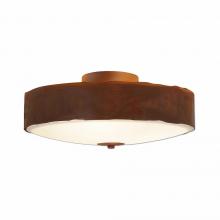  A47201FC-02 - Ridgewood Close-to-Ceiling Large - Rustic Plain - Frosted Glass Bowl - Dark Bronze Metallic Finish