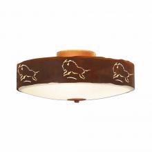  A47239FC-02 - Ridgewood Close-to-Ceiling Large - Bison - Frosted Glass Bowl - Rust Patina Finish