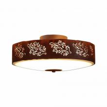  A47248FC-02 - Ridgewood Close-to-Ceiling Large - Cedar Bough Cutout - Frosted Glass Bowl - Rust Patina Finish