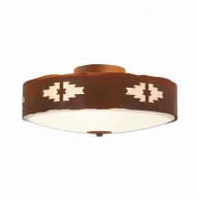  A47284FC-02 - Ridgewood Close-to-Ceiling Large - Pueblo - Frosted Glass Bowl - Rust Patina Finish