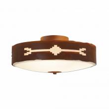  A47285FC-02 - Ridgewood Close-to-Ceiling Large - Del Rio - Frosted Glass Bowl - Rust Patina Finish