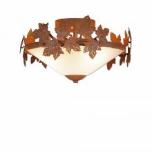  A47405FC-02 - Wisley Close-to-Ceiling - Maple Leaf - Frosted Glass Bowl - Rust Patina Finish