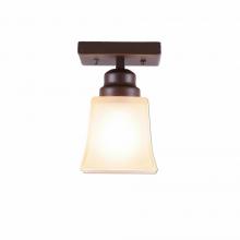  A47501TS-28 - Woodland Ceiling Light Single - Rustic Plain - Tea Stain Glass Bowl - Dark Bronze Metallic Finish