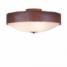  A47701FC-02 - Ridgemont Close-to-Ceiling Large - Rustic Plain - Frosted Glass Bowl - Rust Patina Finish