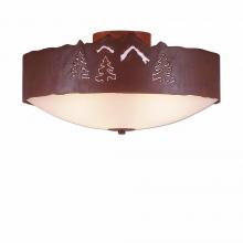  A47745FC-02 - Ridgemont Close-to-Ceiling Large - Mountain-Pine Tree Cutouts - Frosted Glass Bowl