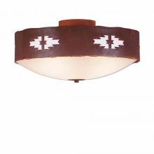  A47784FC-02 - Ridgemont Close-to-Ceiling Large - Pueblo - Frosted Glass Bowl - Rust Patina Finish