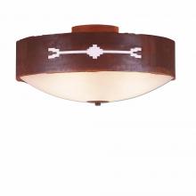  A47785FC-02 - Ridgemont Close-to-Ceiling Large - Del Rio - Frosted Glass Bowl - Rust Patina Finish