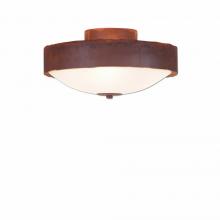  A47801FC-02 - Ridgemont Close-to-Ceiling Medium - Rustic Plain - Frosted Glass Bowl - Rust Patina Finish