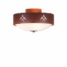  A47802FC-02 - Ridgemont Close-to-Ceiling Medium - Deception Pass - Frosted Glass Bowl - Rust Patina Finish