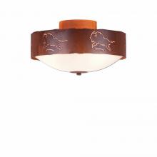  A47839FC-02 - Ridgemont Close-to-Ceiling Medium - Bison - Frosted Glass Bowl - Rust Patina Finish