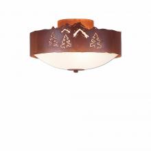  A47845FC-02 - Ridgemont Close-to-Ceiling Medium - Mountain-Pine Tree Cutouts - Frosted Glass Bowl