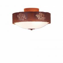  A47848FC-02 - Ridgemont Close-to-Ceiling Medium - Cedar Cutout - Frosted Glass Bowl - Rust Patina Finish