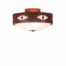  A47884FC-02 - Ridgemont Close-to-Ceiling Medium - Pueblo - Frosted Glass Bowl - Rust Patina Finish