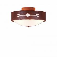  A47885FC-02 - Ridgemont Close-to-Ceiling Medium - Del Rio - Frosted Glass Bowl - Rust Patina Finish