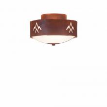  A47902FC-02 - Ridgemont Close-to-Ceiling Small - Deception Pass - Frosted Glass Bowl - Rust Patina Finish