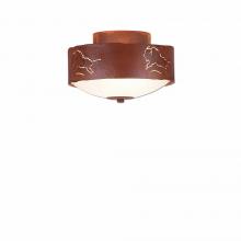  A47939FC-02 - Ridgemont Close-to-Ceiling Small - Bison - Frosted Glass Bowl - Rust Patina Finish